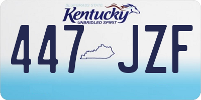 KY license plate 447JZF