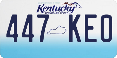 KY license plate 447KEO