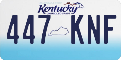 KY license plate 447KNF
