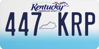 KY license plate 447KRP
