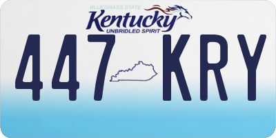 KY license plate 447KRY