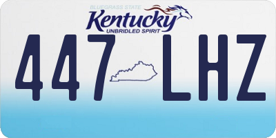 KY license plate 447LHZ