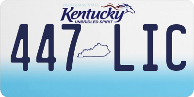 KY license plate 447LIC