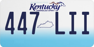KY license plate 447LII