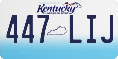 KY license plate 447LIJ