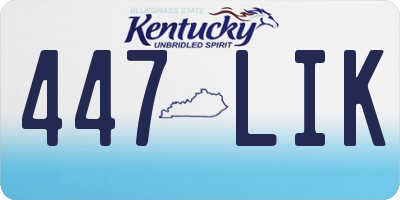 KY license plate 447LIK