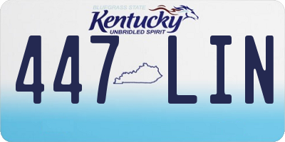 KY license plate 447LIN