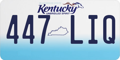 KY license plate 447LIQ