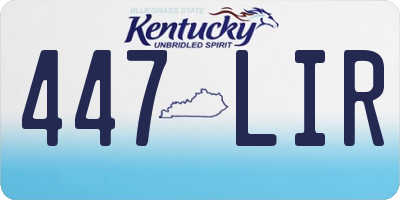 KY license plate 447LIR