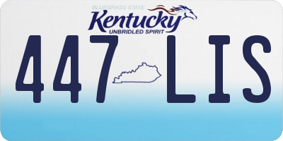 KY license plate 447LIS