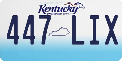 KY license plate 447LIX