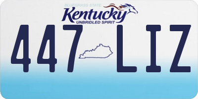 KY license plate 447LIZ