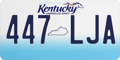 KY license plate 447LJA