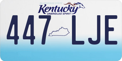 KY license plate 447LJE