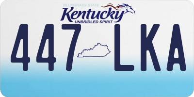 KY license plate 447LKA