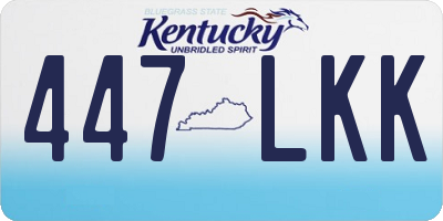 KY license plate 447LKK
