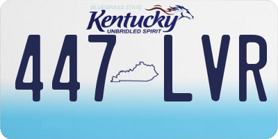 KY license plate 447LVR