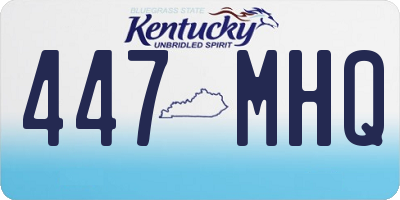 KY license plate 447MHQ