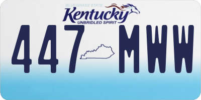 KY license plate 447MWW
