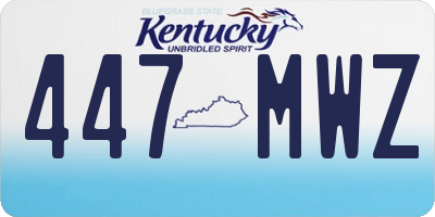 KY license plate 447MWZ