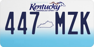 KY license plate 447MZK