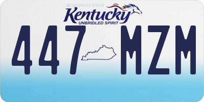 KY license plate 447MZM