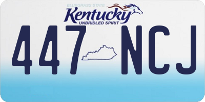 KY license plate 447NCJ