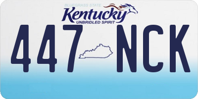 KY license plate 447NCK