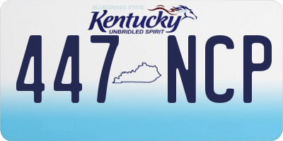 KY license plate 447NCP