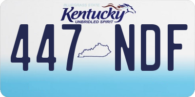 KY license plate 447NDF