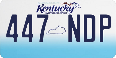 KY license plate 447NDP