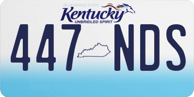 KY license plate 447NDS