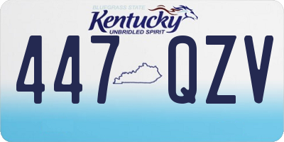 KY license plate 447QZV