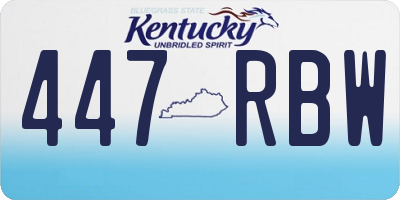 KY license plate 447RBW