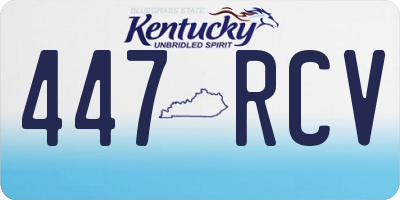 KY license plate 447RCV