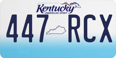 KY license plate 447RCX