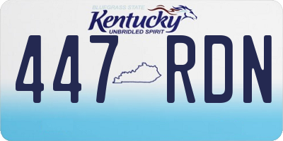 KY license plate 447RDN