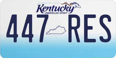 KY license plate 447RES