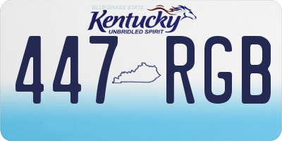 KY license plate 447RGB