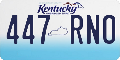 KY license plate 447RNO
