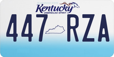 KY license plate 447RZA