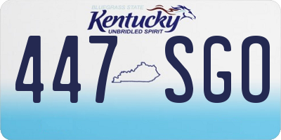 KY license plate 447SGO