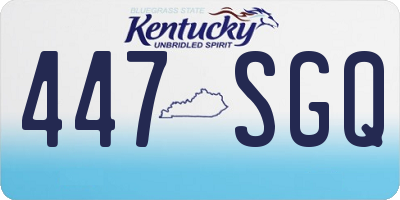 KY license plate 447SGQ