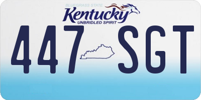 KY license plate 447SGT