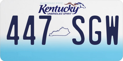 KY license plate 447SGW