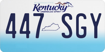 KY license plate 447SGY