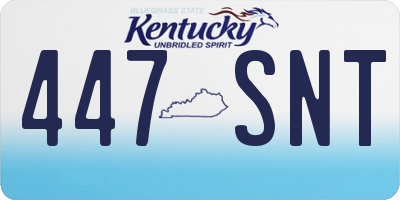 KY license plate 447SNT