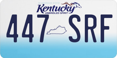 KY license plate 447SRF