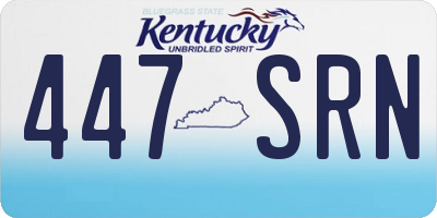 KY license plate 447SRN