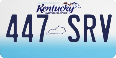 KY license plate 447SRV